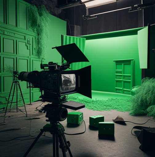 green background studio - filming set - green cyclo